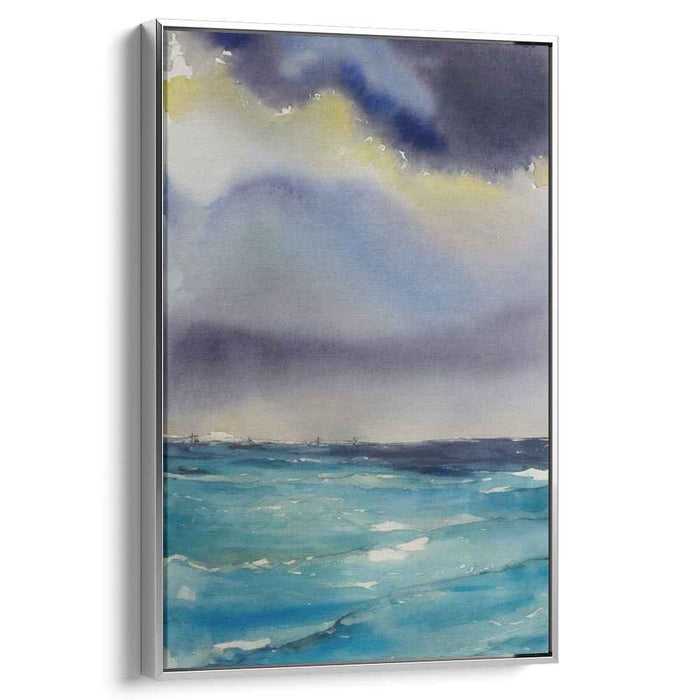 Aquarelle Waves: Watercolor Seascape Canvas Art