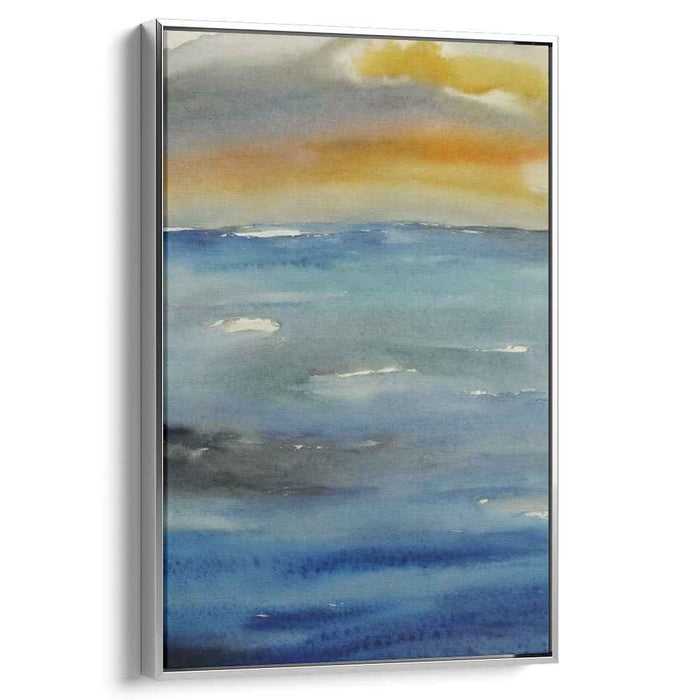 Aqua Marine Horizons: Watercolor Ocean Vista