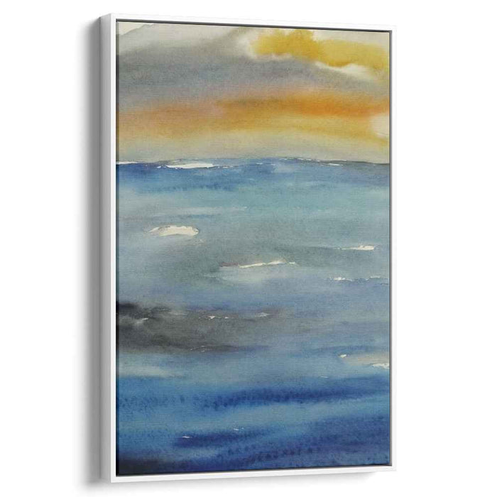 Aqua Marine Horizons: Watercolor Ocean Vista