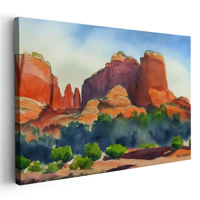 Watercolor Sedona Red Rocks #101