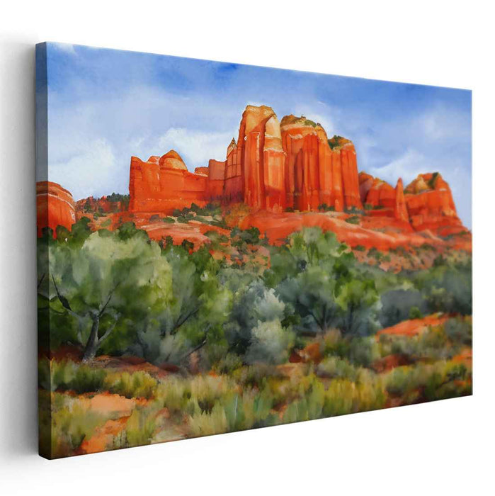 Watercolor Sedona Red Rocks #102