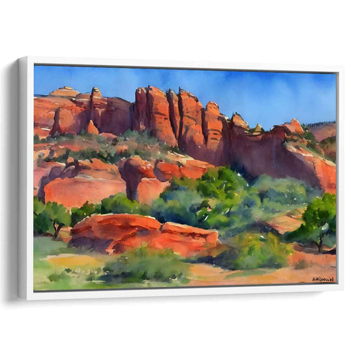 Sedona's Red Rock Splendor: Captivating Landscape Watercolor Painting