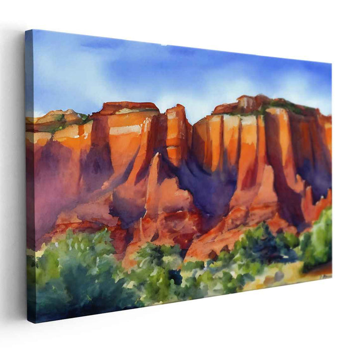 Canyon Serenade: Southwestern Landscape Watercolor Art Print