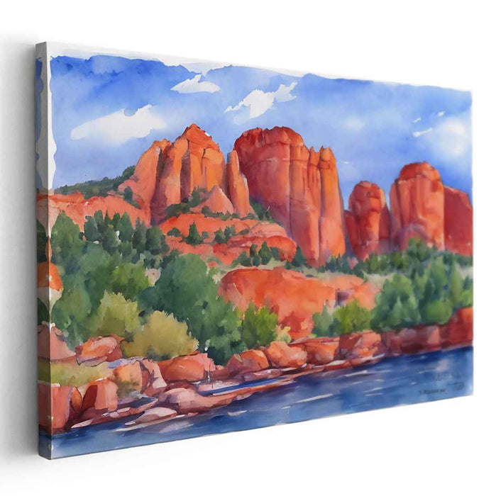 Watercolor Sedona Red Rocks #112