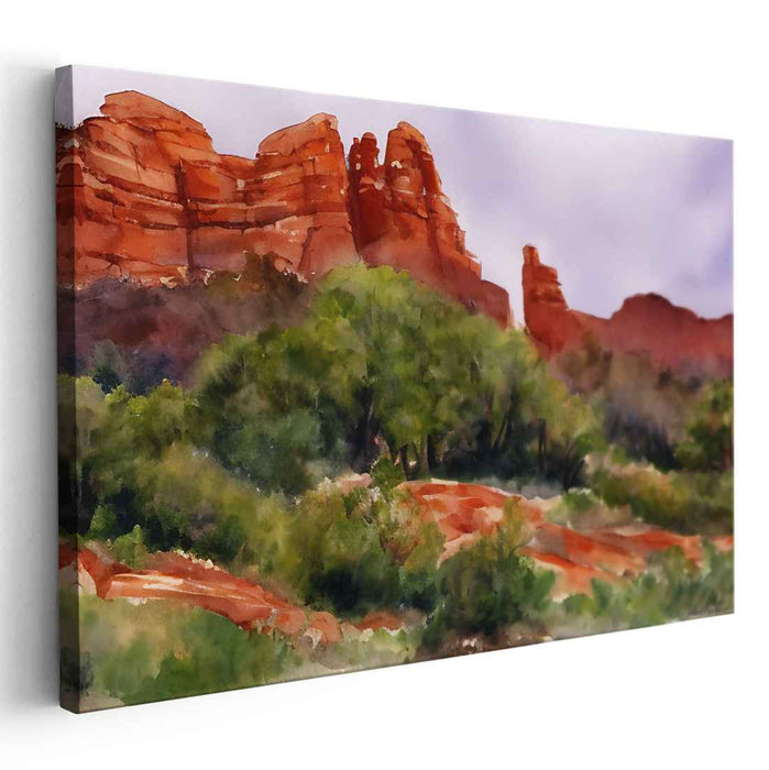 Watercolor Sedona Red Rocks #114