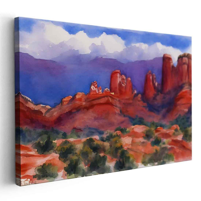 Watercolor Sedona Red Rocks #122