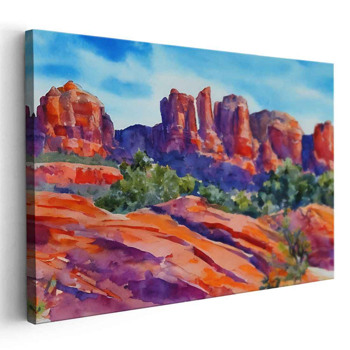 Watercolor Sedona Red Rocks #123