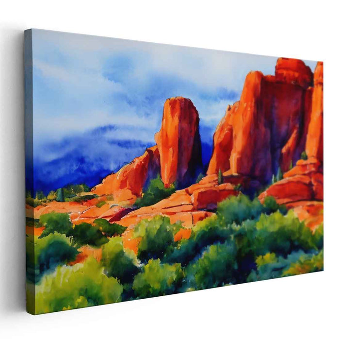 Watercolor Sedona Red Rocks #124