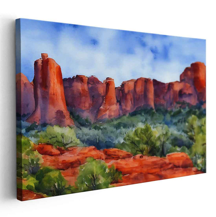 Watercolor Sedona Red Rocks #125