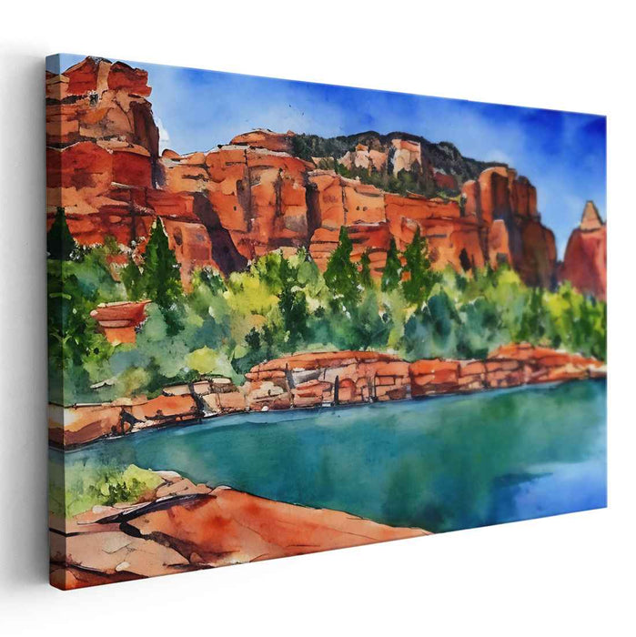 Watercolor Sedona Red Rocks #127