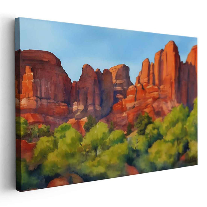 Aquarelle Tranquility: Serene Watercolor Landscape Art Print