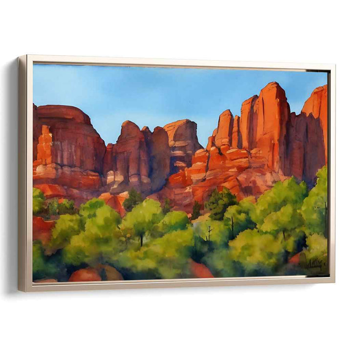 Aquarelle Tranquility: Serene Watercolor Landscape Art Print