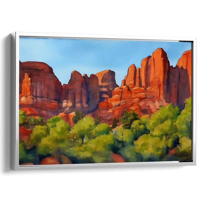 Aquarelle Tranquility: Serene Watercolor Landscape Art Print