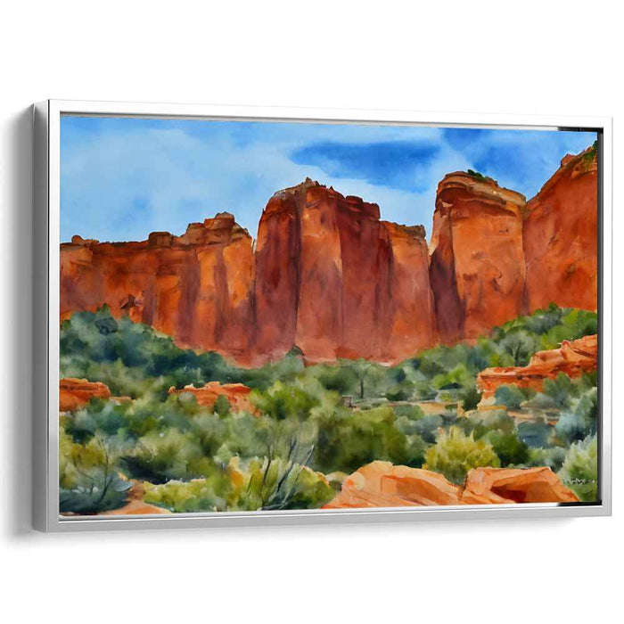 Desert Mirage Tranquility: Serene Desert Landscape Canvas Art Print