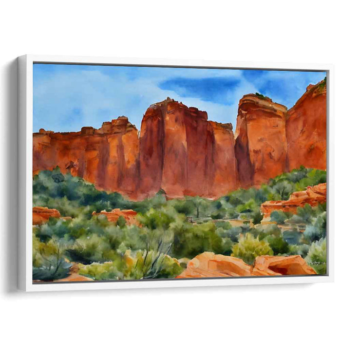 Desert Mirage Tranquility: Serene Desert Landscape Canvas Art Print