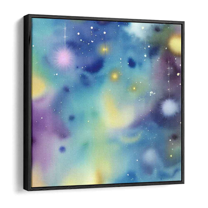 Starry Midnight Melody: Abstract Watercolor Night Sky Canvas Art Print