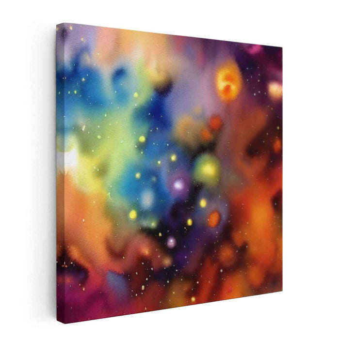 Celestial Brushstrokes Dance: Abstract Expressionist Cosmic Canvas Art