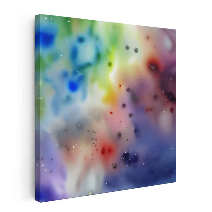 Cosmic Hues Impressionism: Abstract Expressionist Celestial Colors Canvas Art Print