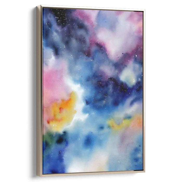 Cosmic Symphony in Watercolor Canvas Art: Cosmic Symphony in Watercolor Canvas Art