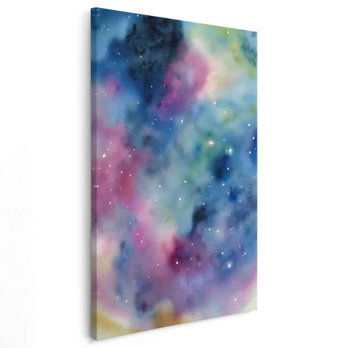 Celestial Ripples: Abstract Watercolor Galaxy Canvas Art Print