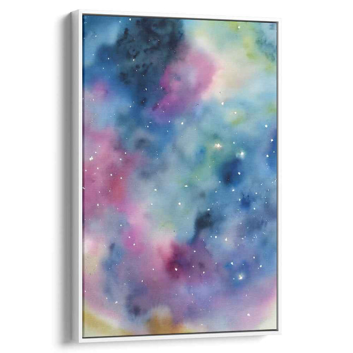 Celestial Ripples: Abstract Watercolor Galaxy Canvas Art Print