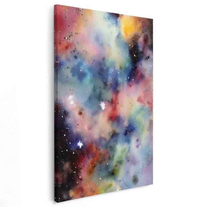 Cosmos in Aquatics: Watercolor Nebula Canvas Art Print