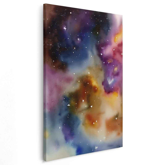 Stardust Oasis: Enchanting Galaxy Watercolor Canvas Art