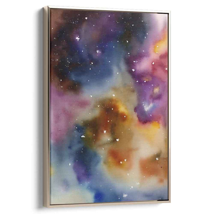 Stardust Oasis: Enchanting Galaxy Watercolor Canvas Art