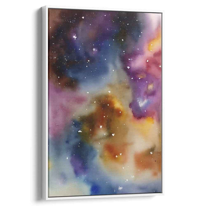 Stardust Oasis: Enchanting Galaxy Watercolor Canvas Art