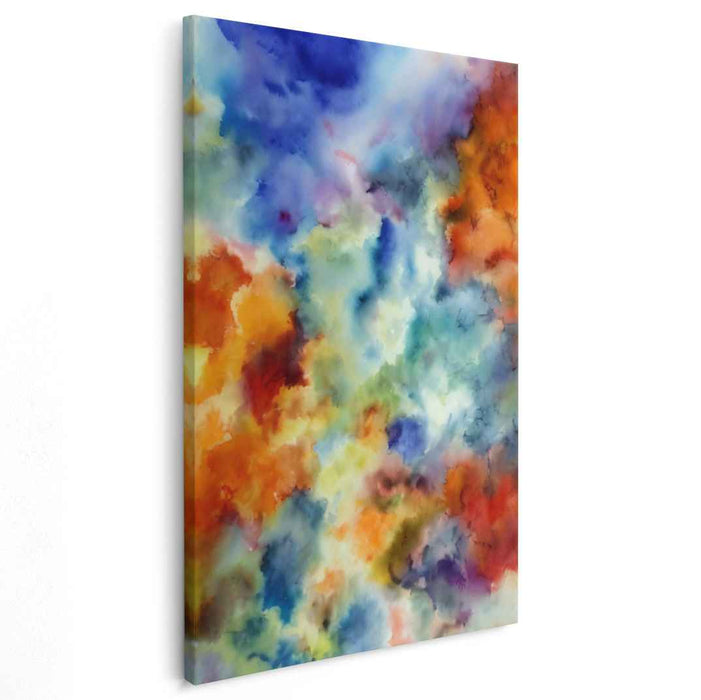 Chaos in Color Splash: Abstract Watercolor Explosion Canvas Art Print