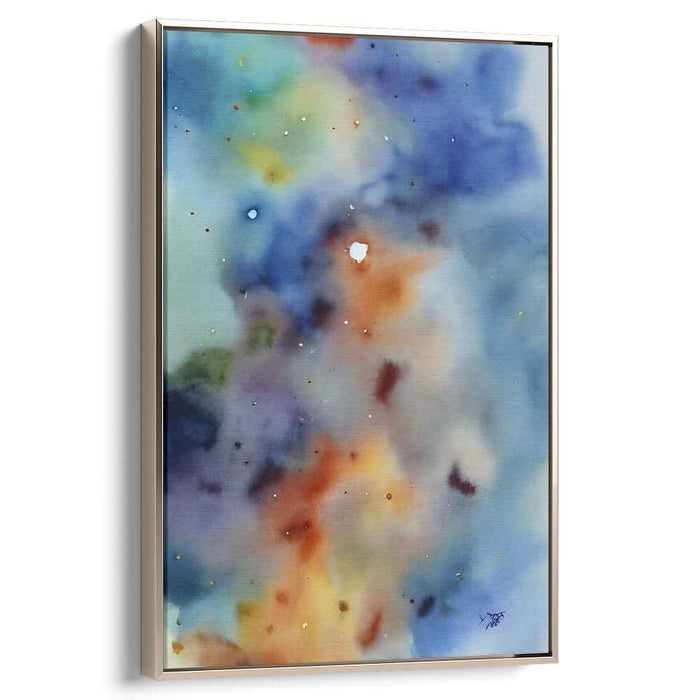 Cosmic Watercolor Dream: Abstract Nebula Canvas Art Print