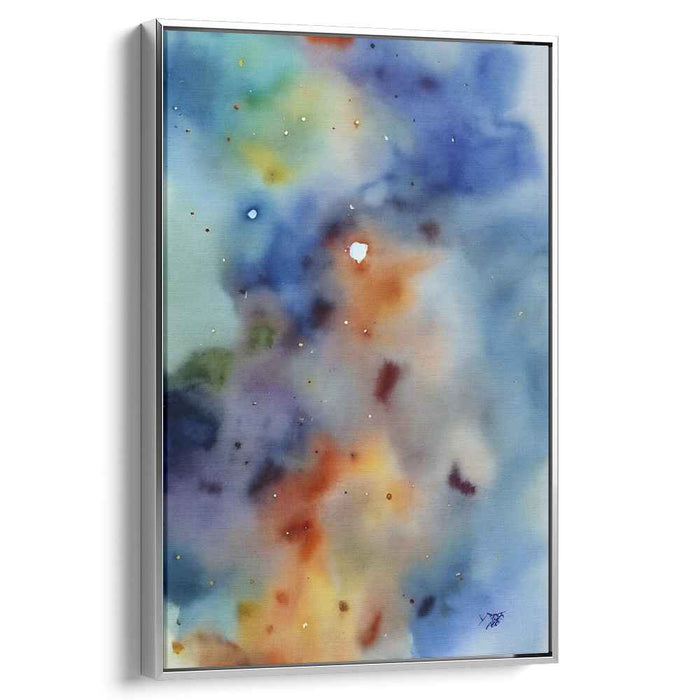 Cosmic Watercolor Dream: Abstract Nebula Canvas Art Print