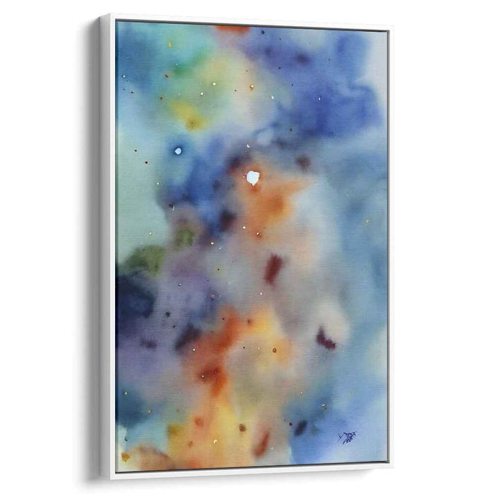 Cosmic Watercolor Dream: Abstract Nebula Canvas Art Print
