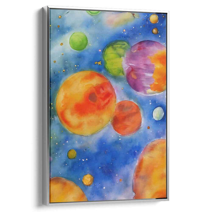 Galactic Chromatic Odyssey: A Journey Through Space and Color Canvas Art Print