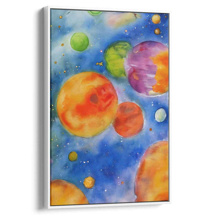 Galactic Chromatic Odyssey: A Journey Through Space and Color Canvas Art Print