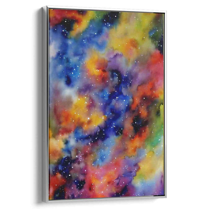 Cosmic Ripple Painting: Abstract Nebula Watercolor Canvas Art