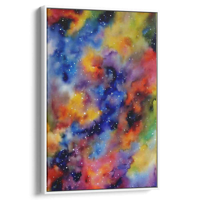 Cosmic Ripple Painting: Abstract Nebula Watercolor Canvas Art