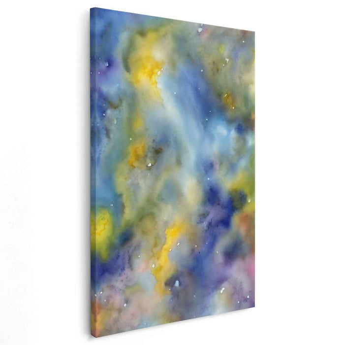 Cosmic Dreamscape Dance: Abstract Watercolor Nebula Art Print