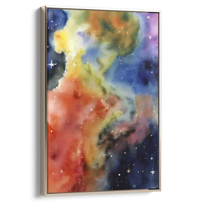 Celestial Nebula Dance: Ethereal Watercolor Nebula Canvas Art Print