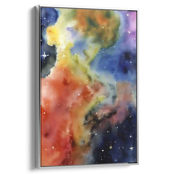Celestial Nebula Dance: Ethereal Watercolor Nebula Canvas Art Print