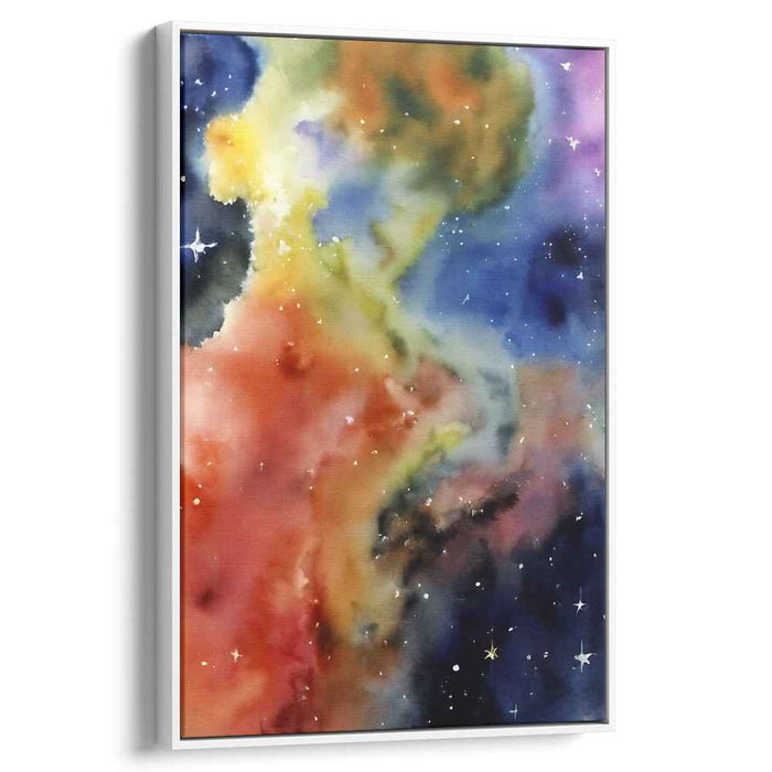 Celestial Nebula Dance: Ethereal Watercolor Nebula Canvas Art Print