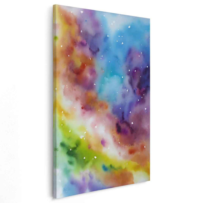 Celestial Chromatic Vortex: Abstract Watercolor Nebula Art Print