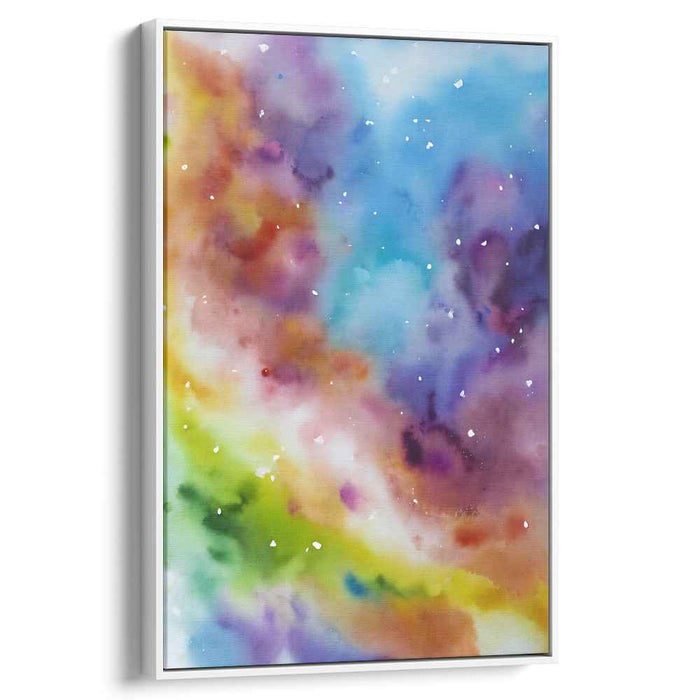 Celestial Chromatic Vortex: Abstract Watercolor Nebula Art Print