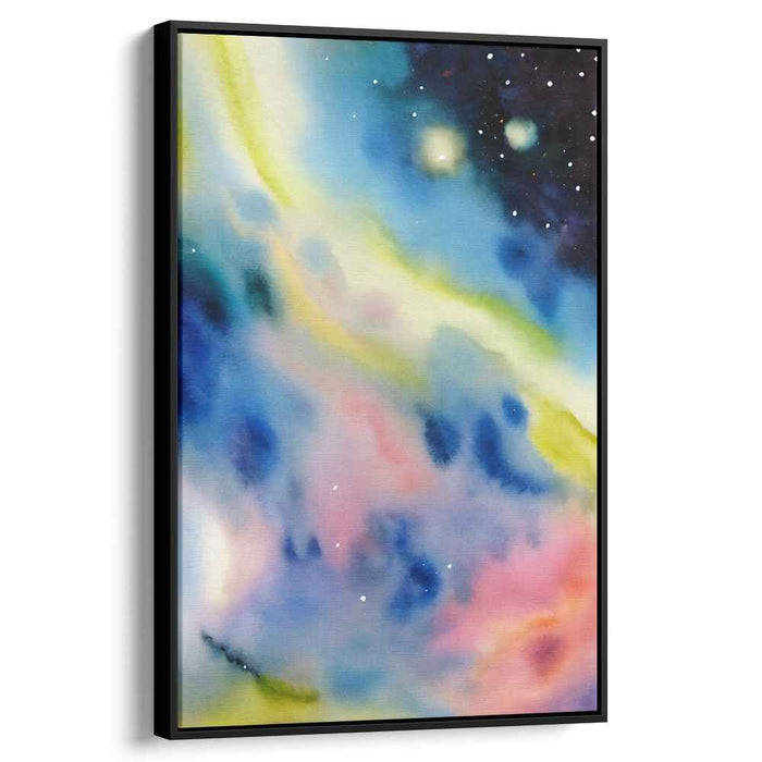 Magic Melodies in Blue Hues: Abstract Watercolor Celestial Dream