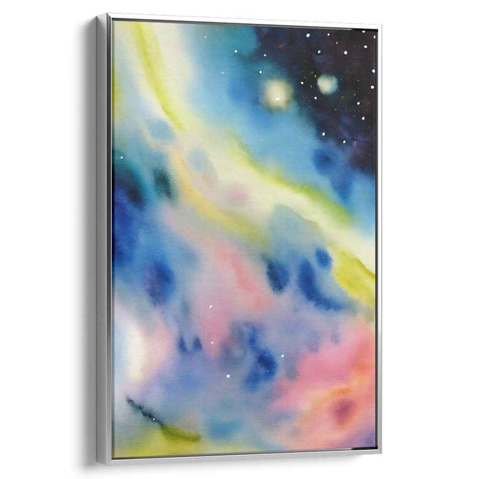 Magic Melodies in Blue Hues: Abstract Watercolor Celestial Dream