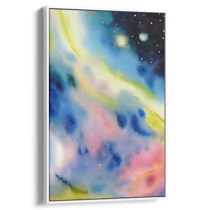 Magic Melodies in Blue Hues: Abstract Watercolor Celestial Dream