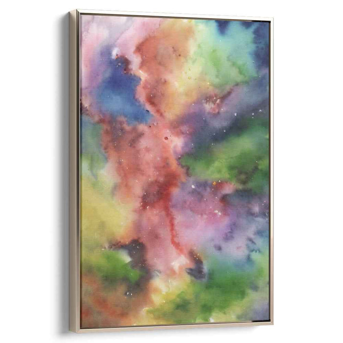 Nebulous Waters: Vibrant Nebula Watercolor Canvas Art Print