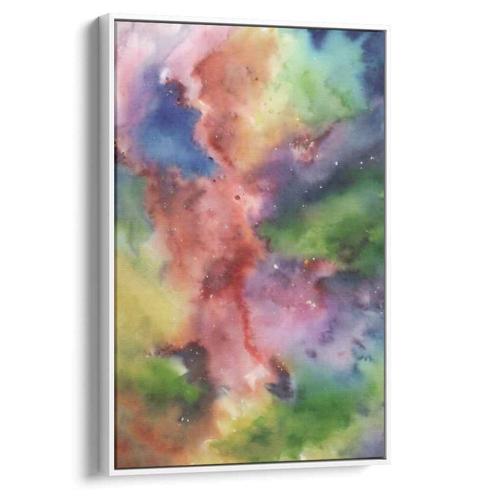 Nebulous Waters: Vibrant Nebula Watercolor Canvas Art Print
