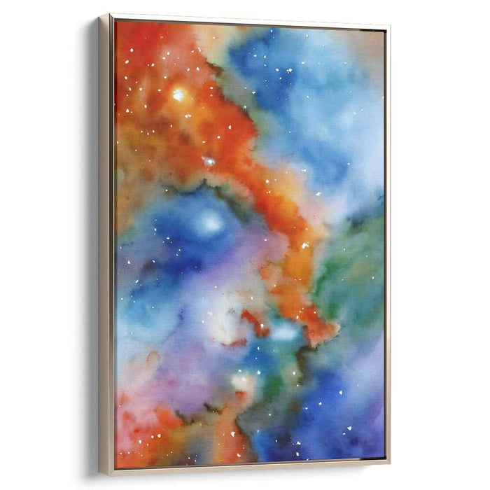 Cosmic Euphoria Burst: Watercolor Nebula Canvas Art Print