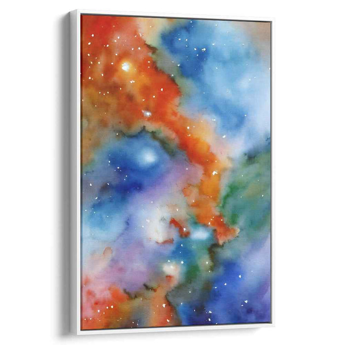 Cosmic Euphoria Burst: Watercolor Nebula Canvas Art Print